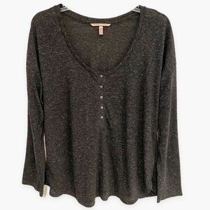 Victoria’s Secret | Lounge Henley Top Heather Charcoal Gray Size Medium